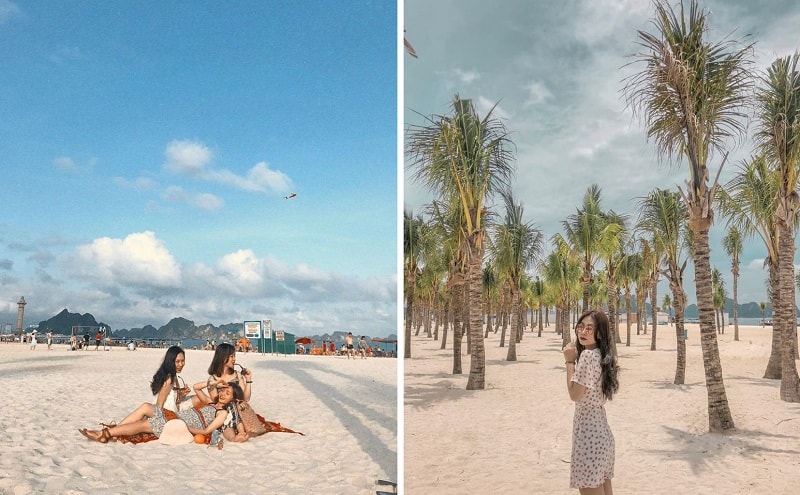 Biển Bãi Cháy có bãi cát trắng mịn dài 1000m 